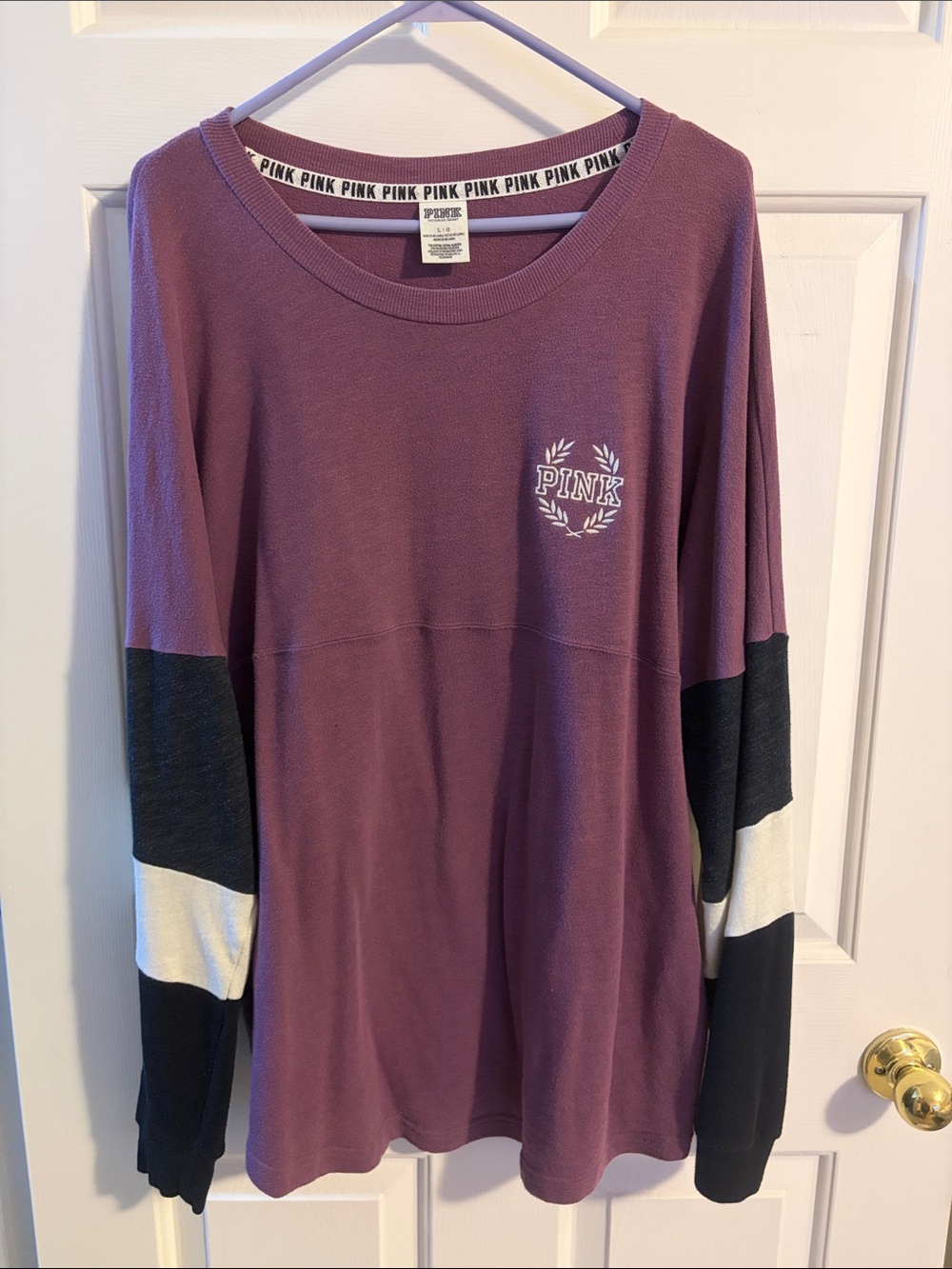 Victoria's Secret PINK Mauve Pullover with Black & White Trim